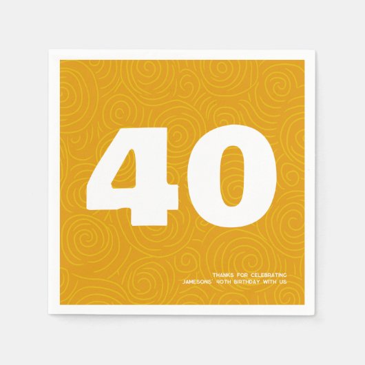 Moderne gedurfde typografie 40e verjaardagsfeest servet (Voorkant)