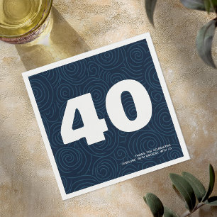 Moderne gedurfde typografie 40e verjaardagsfeest servet