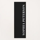 Moderne gedurfde typografie Chic Black Minimal Cus Yogamat (Voorkant)