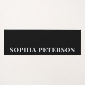 Moderne gedurfde typografie Chic Black Minimal Cus Yogamat (Voorkant (horizontaal))