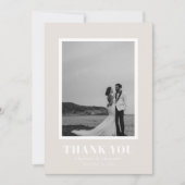 Moderne gedurfde typografie foto bruiloft dank u a bedankkaart (Voorkant)