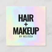 Moderne gedurfde typografie holografie regenbooggr vierkante visitekaartje (Voorkant)