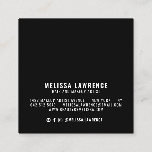 Moderne gedurfde typografie holografie regenbooggr vierkante visitekaartje (Achterkant)