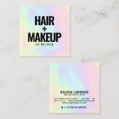 Moderne gedurfde typografie holografische eenhoorn vierkante visitekaartje (Voorkant / Achterkant)