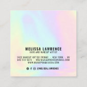 Moderne gedurfde typografie holografische eenhoorn vierkante visitekaartje (Achterkant)