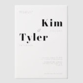 Moderne gedurfde typografie overlay bruiloft vellum uitnodigingen (Voorkant)