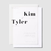 Moderne gedurfde typografie overlay bruiloft vellum uitnodigingen (Offset)