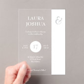 Moderne gedurfde typografie witte bruiloft acryl uitnodigingen (Insitu (Draagbaar))