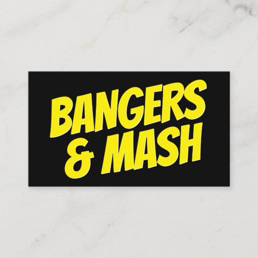 Moderne gedurfde typografie zwart en geel minimali visitekaartje (Voorkant)