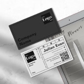 Moderne gedurfde typografie zwart-wit QR-code Visitekaartje