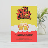 Moderne gedurfde uitnodiging voor vrijgezellenfees (Staand voorkant)