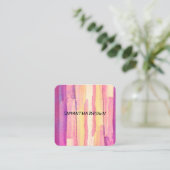 moderne gedurfde waterverf streept kleurrijk abstr vierkante visitekaartje (Staand voorkant)