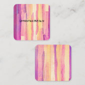 moderne gedurfde waterverf streept kleurrijk abstr vierkante visitekaartje (Voorkant / Achterkant)