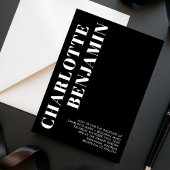 Moderne gedurfde witte en zwarte minimalistische b kaart