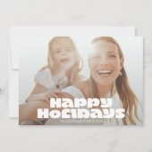 MODERNE GEDURFDE Witte Typografie Foto HAPPY Chris Feestdagenkaart (Voorkant)