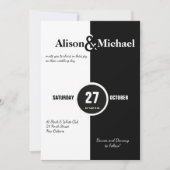 Moderne gedurfde zwart-wit bruiloft uitnodiging (Voorkant)