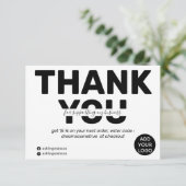 Moderne, gedurfde zwarte en witte orde bedankt (Staand voorkant)