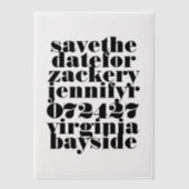 Moderne gedurfde zwarte scripts slaan de datum op vellum uitnodigingen (Voorkant)