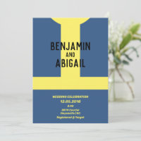 Moderne Geek Nerd Gamer Blauwe Gouden Kluis Uitnod