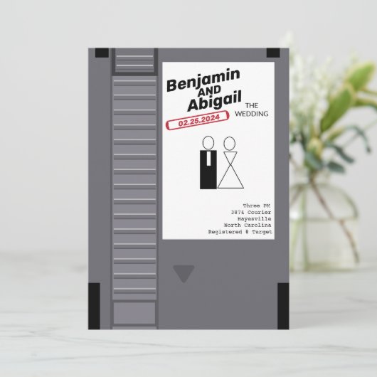 Moderne Geek Nerd Gamer Vintage Retro Uitnodiging (Staand voorkant)