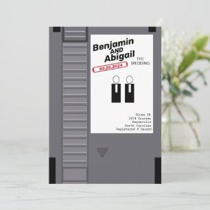 Moderne Geek Nerd Gamer Vintage Retro Uitnodiging