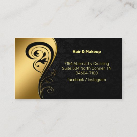 Moderne Geel Abstract haar en make-up Visitekaartje (Achterkant)