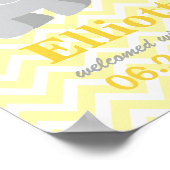 Moderne Geel en grijs Elephant Aangepast monogram Poster (Hoek)