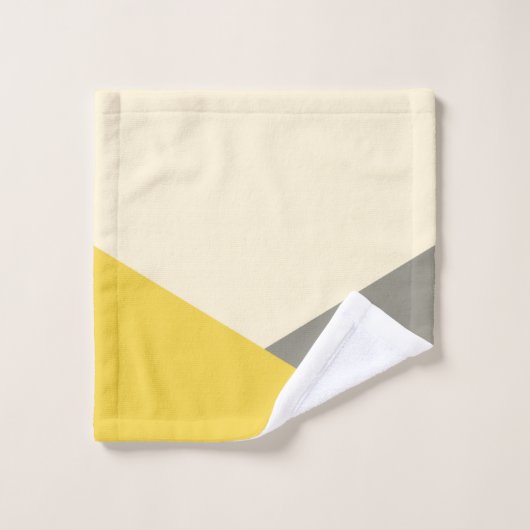Moderne geel en grijze geometrische monogram bad handdoek (Wasdoekje)
