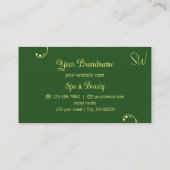 Moderne Geel en Groene Grafisch  met Monogram Visitekaartje (Achterkant)