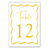 Moderne geel golvende Lijst bruiloft Kaart (Voorkant)