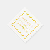 Moderne geel golvende Lijst bruiloft Servet (Hoek)