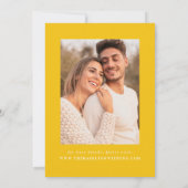 Moderne geel golvende Lijst foto bruiloft Kaart (Achterkant)