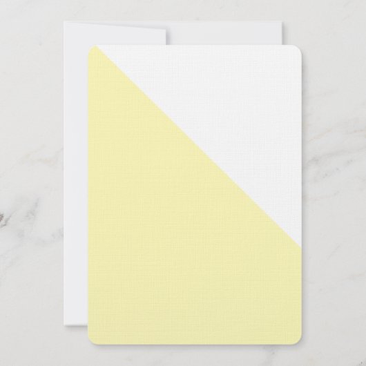 Moderne Geel Wit Goud Doop baby Kaart (Achterkant)