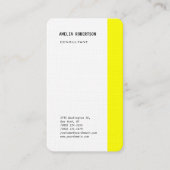 Moderne geel wit minimalistische professional visitekaartje (Voorkant)