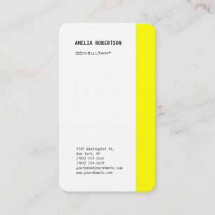 Moderne geel wit minimalistische professional visitekaartje