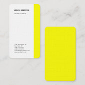 Moderne geel wit minimalistische professional visitekaartje (Voorkant / Achterkant)