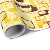 Moderne geel & zwart abstracte stijl cadeaupapier (Rol Hoek)