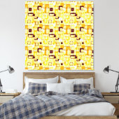Moderne geel & zwart abstracte stijl canvas afdruk (Insitu (Slaapkamer))