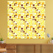 Moderne geel & zwart abstracte stijl canvas afdruk (Insitu (Woonkamer))
