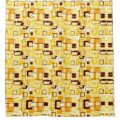 Moderne geel & zwart abstracte stijl douchegordijn (Voorkant)