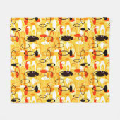 Moderne geel & zwart abstracte stijl fleece deken (Voorkant (Horizontaal))