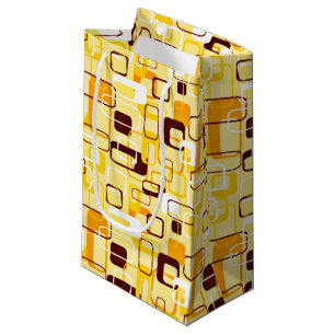 Moderne geel & zwart abstracte stijl klein cadeauzakje
