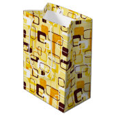 Moderne geel & zwart abstracte stijl medium cadeauzakje (Achterkant Gekanteld)