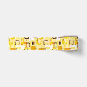 Moderne geel & zwart abstracte stijl satijnen lint (Voorkant)