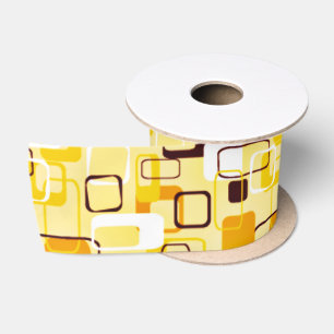 Moderne geel & zwart abstracte stijl satijnen lint