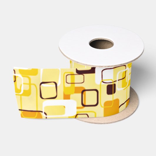 Moderne geel & zwart abstracte stijl satijnen lint (Spoel)