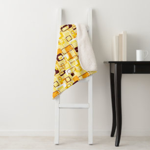 Moderne geel & zwart abstracte stijl sherpa deken