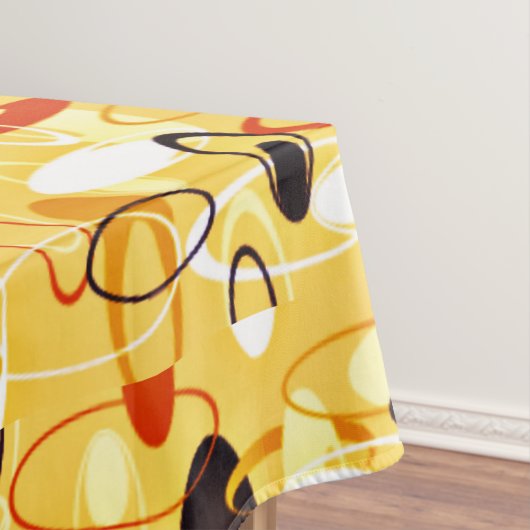 Moderne geel & zwart abstracte stijl tafelkleed (Voorbeeld)
