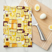 Moderne geel & zwart abstracte stijl theedoek (Quarter Fold)