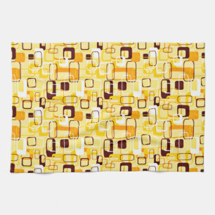 Moderne geel & zwart abstracte stijl theedoek